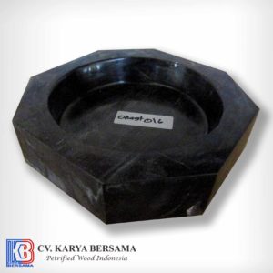 Petrified Wood octagon black ashtray