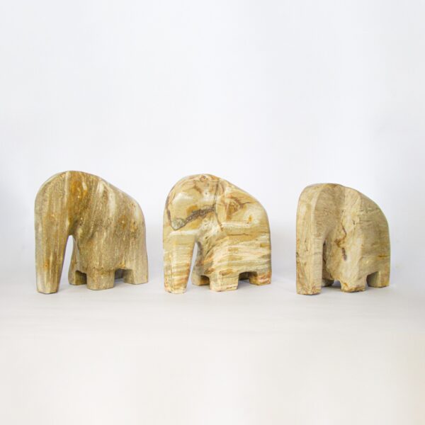 Petrified Wood Elephant Decorative 2