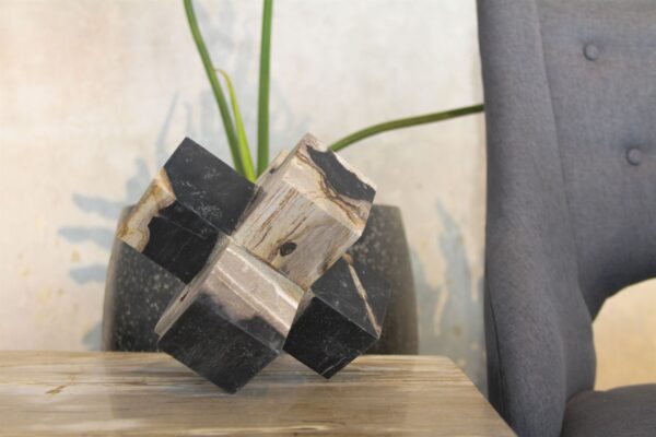 Petrified Wood Cross Dice Decorative 4